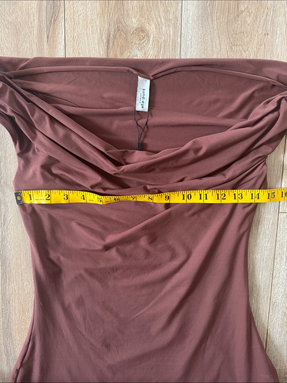 NWT. Bond-eye Seimwear Brand Sleeveless Nixi Mini Dress in Arabica Brown M/L - Picture 9 of 13